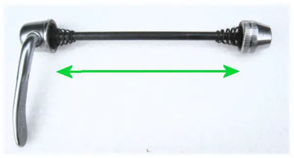 Effective length of a quick-release skewer
