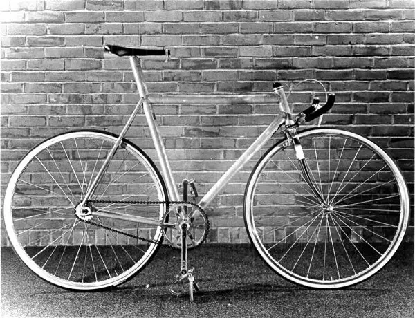 Marc Rosenbaum's 12 1/2-pound aluminum track bike, 1974