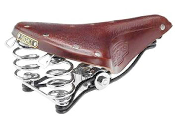 Brooks B66 saddle with four-bar undercarriage and saddle clamp