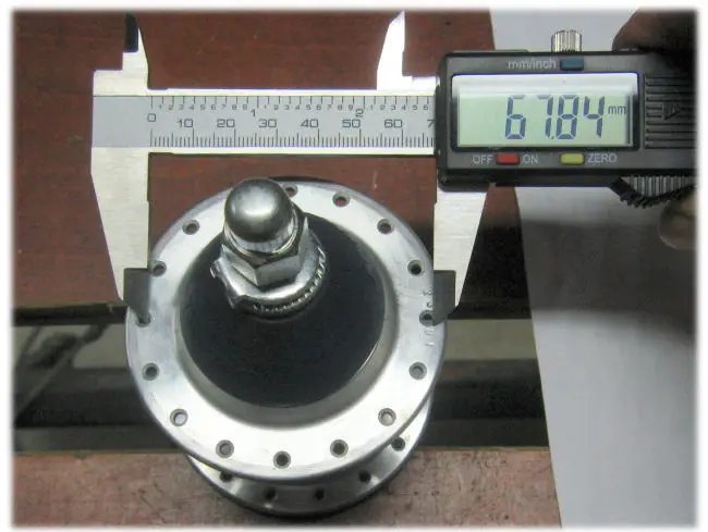 Measuring hub flange diameter with a caliper