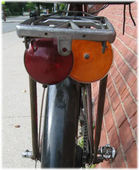 Taillamp and rear reflector on Raleigh Twenty