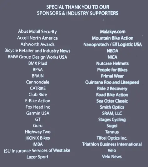 Awardf sponsors