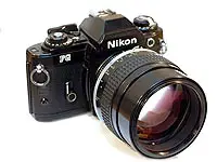 Nikon FG with Nikkor 105 mm f1.8 Lens