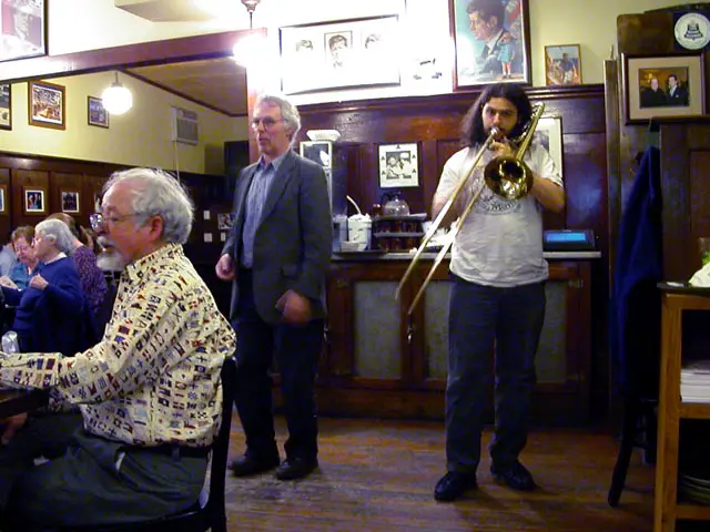 George playing trombone at Doyles
